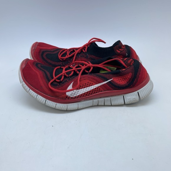 Nike Sneakers Mens 11.5 Free Flyknit 5.0‎ 615805-016 Red Athletic Running Shoes